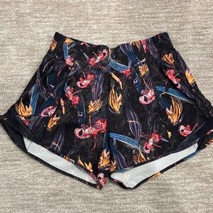 NWOT Lululemon shorts with elastic waist. 4 inch and seem size 8 multicolored.